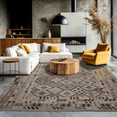 9x12 Beige, Gray, Brown Color Hand Woven Flatweave Wool Tribal Oriental Rug